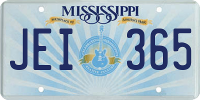 MS license plate JEI365