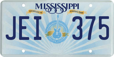 MS license plate JEI375