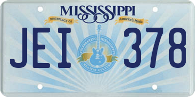 MS license plate JEI378