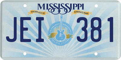 MS license plate JEI381
