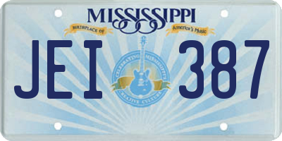 MS license plate JEI387
