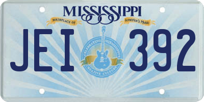MS license plate JEI392