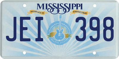 MS license plate JEI398