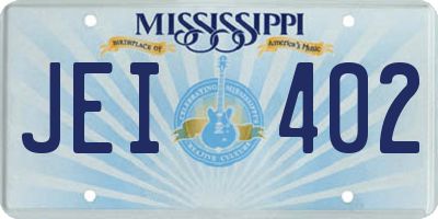 MS license plate JEI402