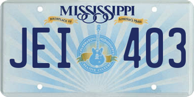MS license plate JEI403