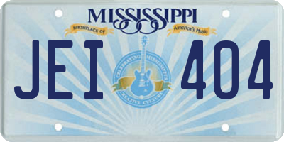 MS license plate JEI404