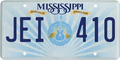 MS license plate JEI410