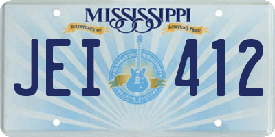 MS license plate JEI412