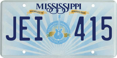 MS license plate JEI415