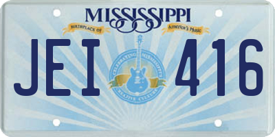 MS license plate JEI416