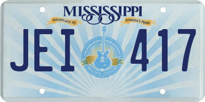 MS license plate JEI417