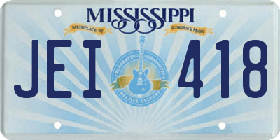 MS license plate JEI418