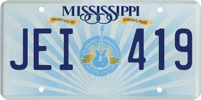 MS license plate JEI419