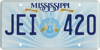 MS license plate JEI420