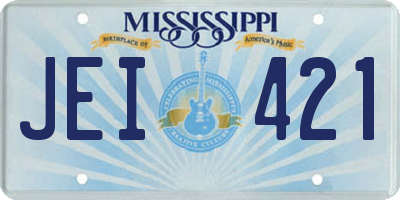 MS license plate JEI421