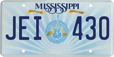 MS license plate JEI430