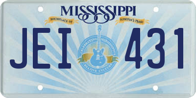 MS license plate JEI431