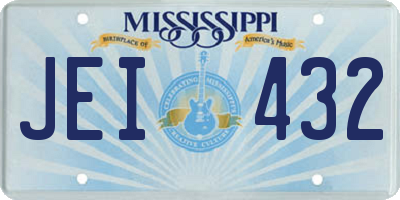 MS license plate JEI432