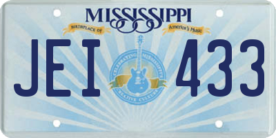 MS license plate JEI433