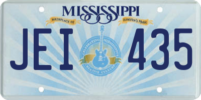 MS license plate JEI435