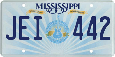 MS license plate JEI442