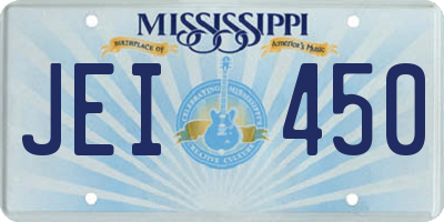 MS license plate JEI450