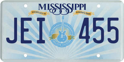 MS license plate JEI455