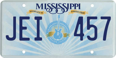 MS license plate JEI457
