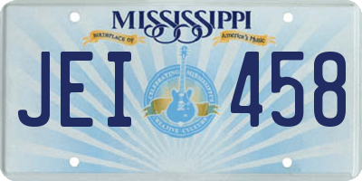 MS license plate JEI458