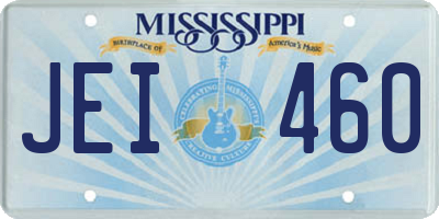 MS license plate JEI460