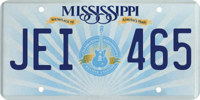 MS license plate JEI465