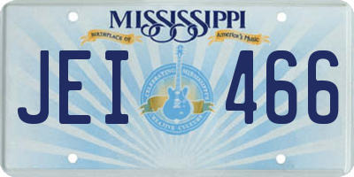MS license plate JEI466
