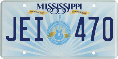 MS license plate JEI470