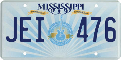 MS license plate JEI476