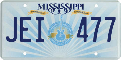MS license plate JEI477