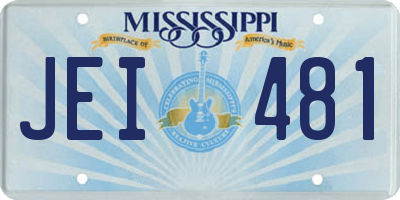 MS license plate JEI481