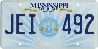 MS license plate JEI492