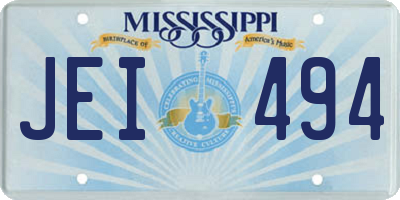 MS license plate JEI494