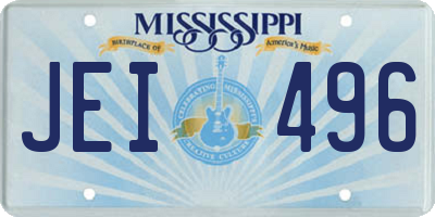 MS license plate JEI496