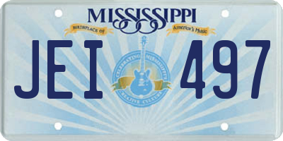 MS license plate JEI497
