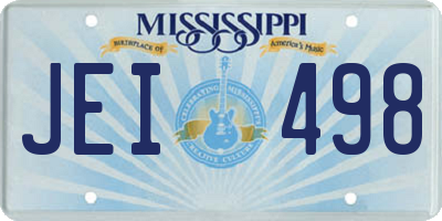 MS license plate JEI498