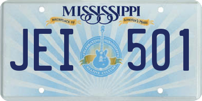 MS license plate JEI501