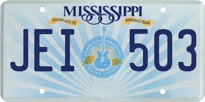 MS license plate JEI503
