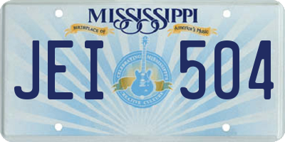 MS license plate JEI504