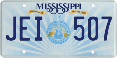 MS license plate JEI507
