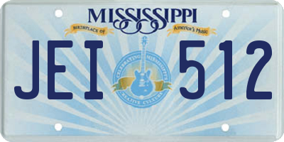 MS license plate JEI512