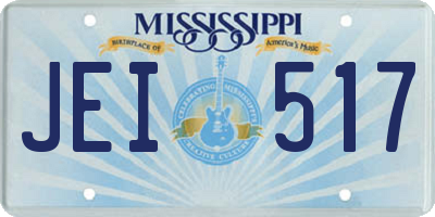 MS license plate JEI517