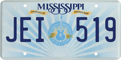 MS license plate JEI519