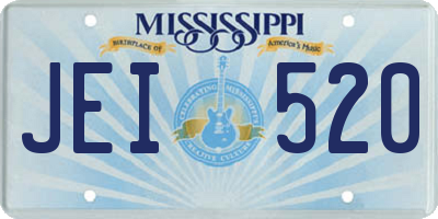 MS license plate JEI520