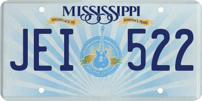 MS license plate JEI522